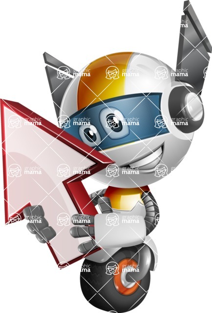 Cute robot cartoon character - 112 stock vector images - Cute robot cartoon character holding arrow - stock vector graphic image